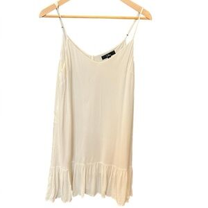 Lulus Cream Ruffled Hem Slip Dress – Size S